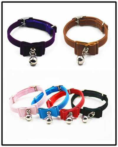 Pet Collar Bow Tie Bell Collar Cute Bell Small Dog Collar
