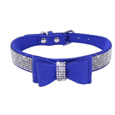Rhinestone Bow Pet Dog Collar Leash
