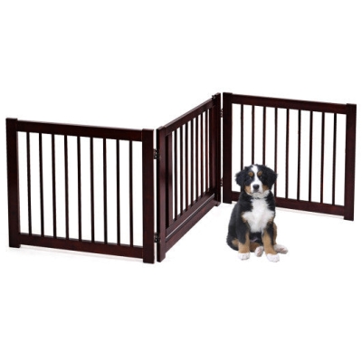 24-Inch Configurable Folding 3-Panel Wood Dog Fence