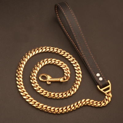 Stainless Steel Cuban Chain Dog Leash for Training
