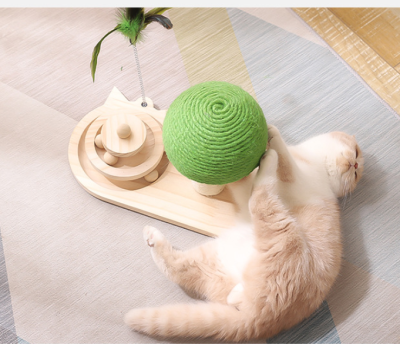 Pet Cat Tree Toys - Interactive Scratching Post with Double Sisal Balls