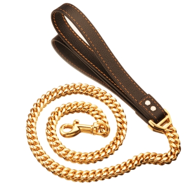 Stainless Steel Cuban Chain Dog Leash for Training