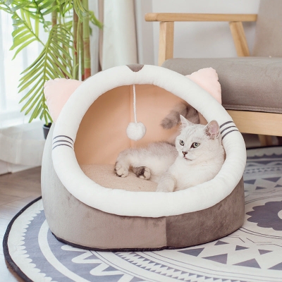 Cat litter closed winter kennel velvet pet supplies