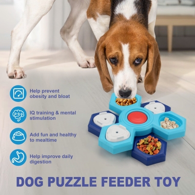 4-Layer Interactive Slow Feeder Dog Bowl - Non-Slip Puzzle for Slow Eating