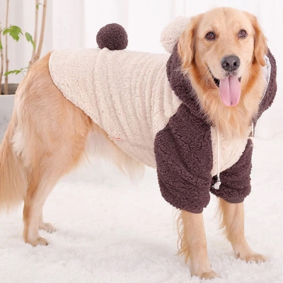 Teddy Bear Wool Hoodie for Medium Large Dogs