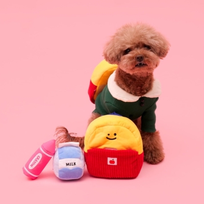 Cute School Backpack Interactive Dog Toy