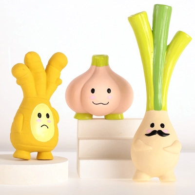 Onion Leek Ginger Squeaky Latex Dog Toys