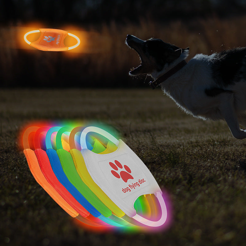 Petopedia Flashing LED Flying Disc – Waterproof, Glow-in-the-Dark Rubber Dog Toy